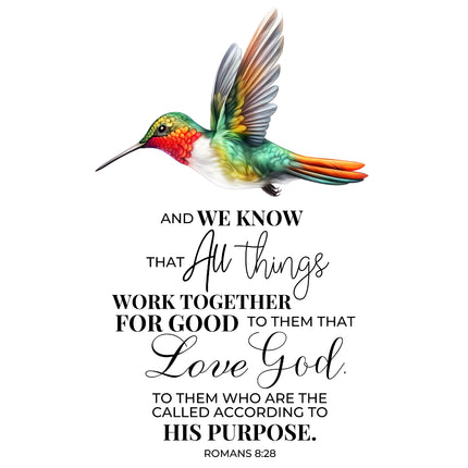 Romans 8:28 Scripture 100% Cotton Fabric Panel Block ET4690