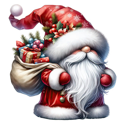 Santa gnome fabric panel