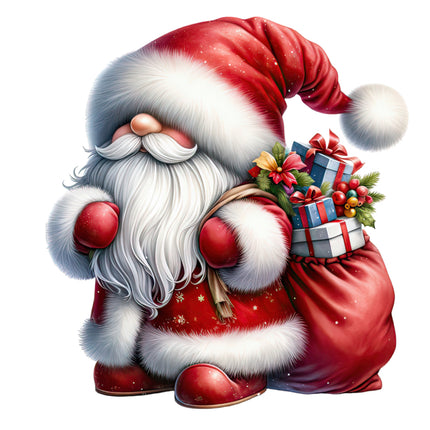 Santa gnome fabric panel