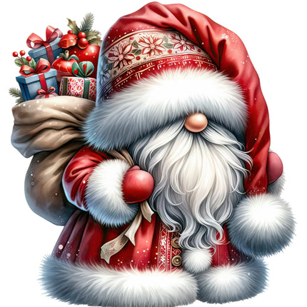 Santa gnome fabric panel