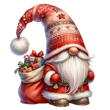 Santa gnome fabric panel