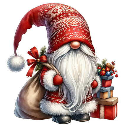 Santa gnome fabric panel
