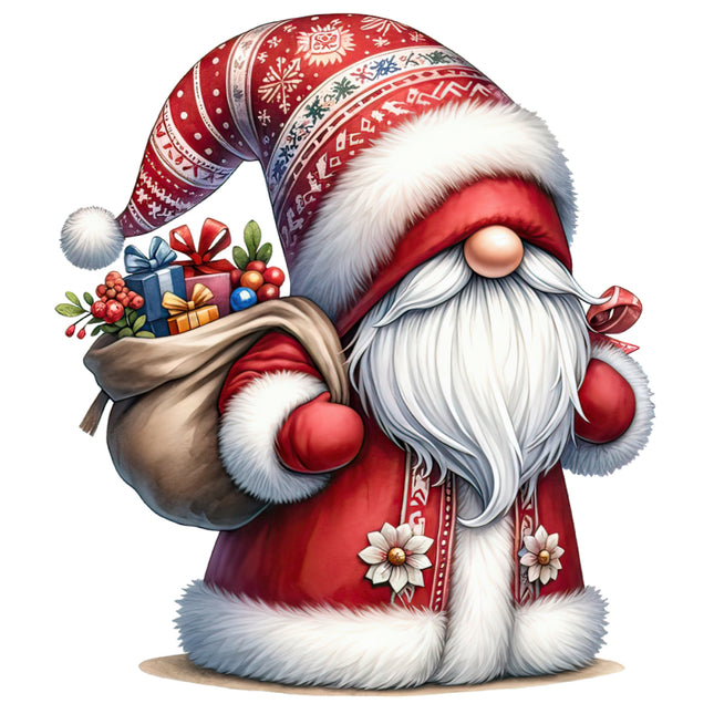 Santa gnome fabric panel