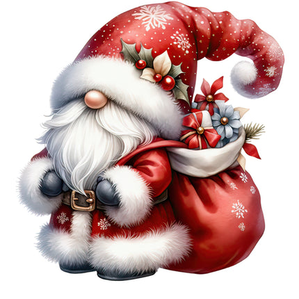 Santa gnome fabric panel