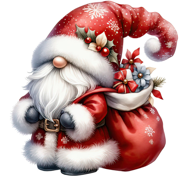 Santa gnome fabric panel