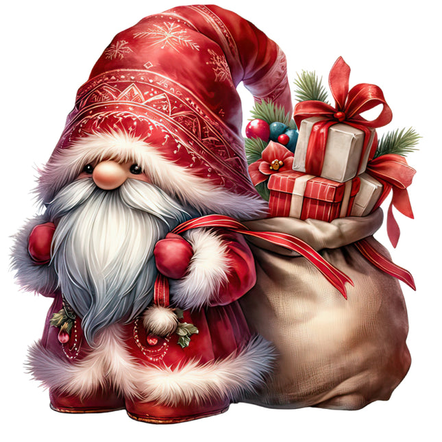 Santa gnome fabric panel