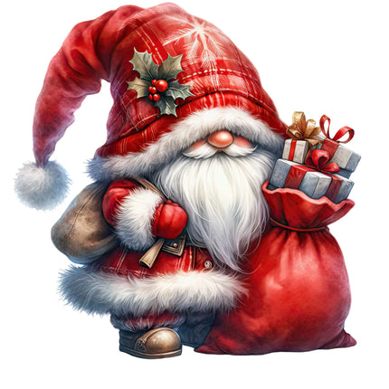 Santa gnome fabric panel