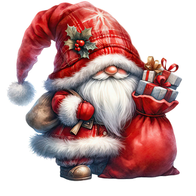 Santa gnome fabric panel