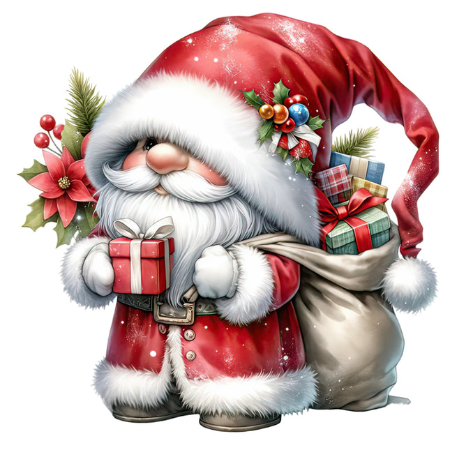 christmas gnome quilt panel