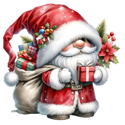 Santa gnome fabric panel