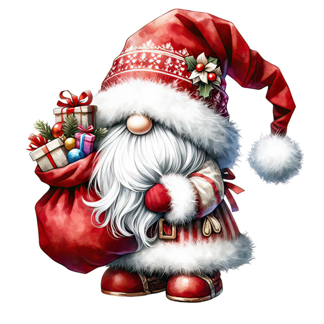 festive gnome fabric panel