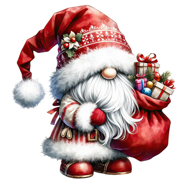 Santa gnome fabric panel