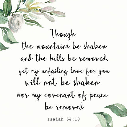 Isaiah 54:10 Scripture 100% Cotton Fabric Panel Block ET5965