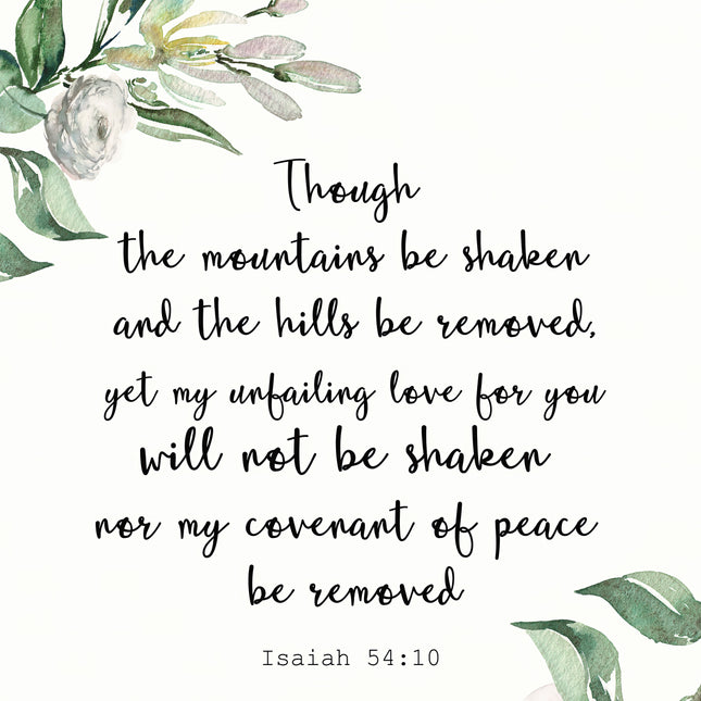 Isaiah 54:10 Scripture 100% Cotton Fabric Panel Block ET5965