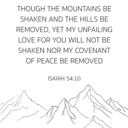 Isaiah 54:10 Scripture 100% Cotton Fabric Panel Block ET5968