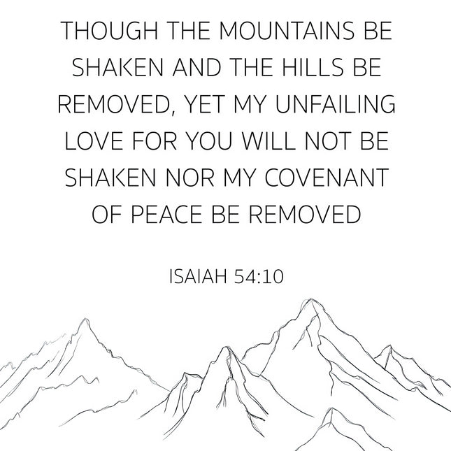 Isaiah 54:10 Scripture 100% Cotton Fabric Panel Block ET5968