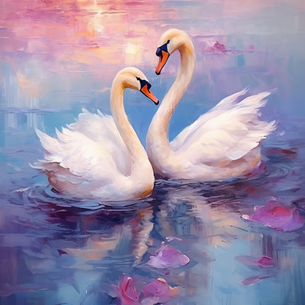 Swans 100% Cotton Fabric Panel Block ET6333