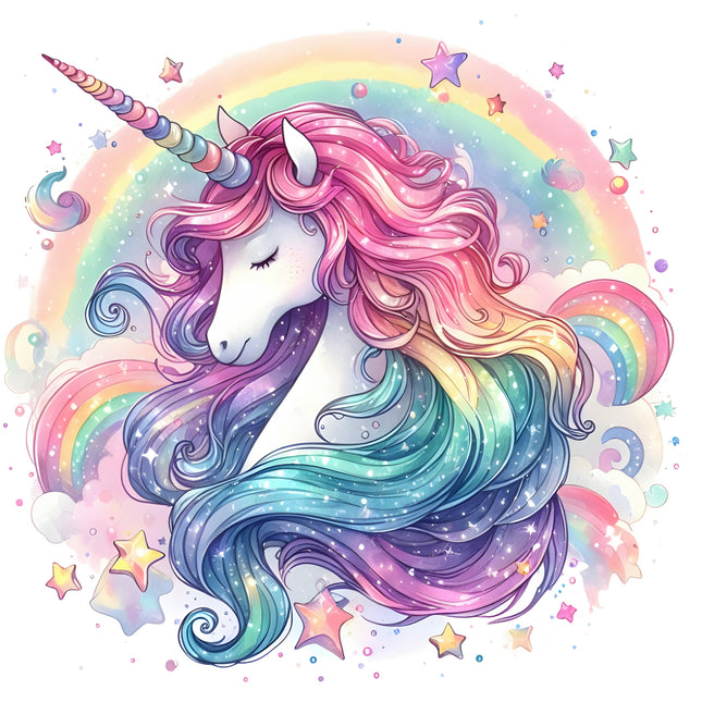 Colorful unicorn fabric panel