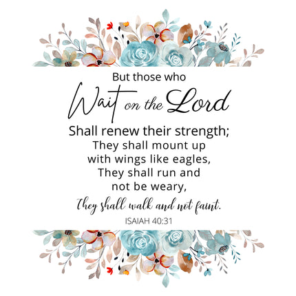 Isaiah 40:31 Scripture 100% Cotton Fabric Panel Block ET775