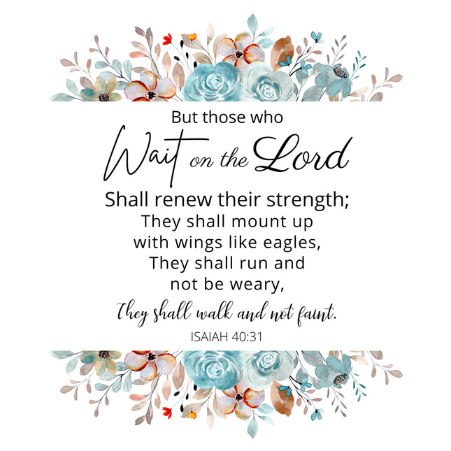 Isaiah 40:31 Scripture 100% Cotton Fabric Panel Block ET775