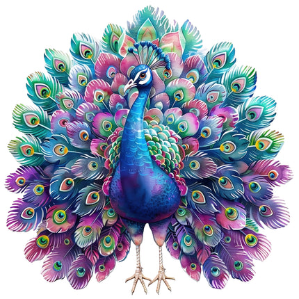 Colorful peacock quilt block