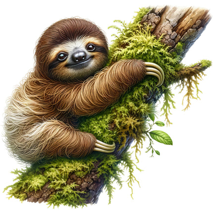 sloth cotton fabric panel