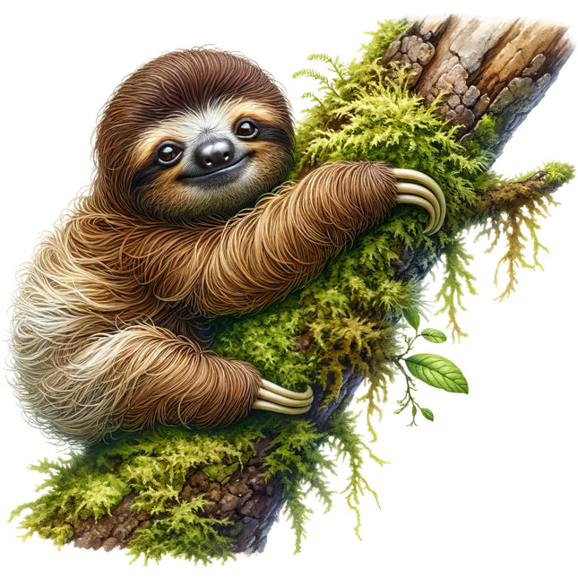sloth cotton fabric panel