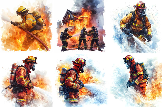 6 Piece 6"x6" Firefighter 100% Cotton Fabric Panel Squares Quilting Blocks