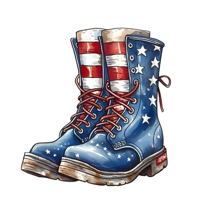 patriotic boots cotton quilt block