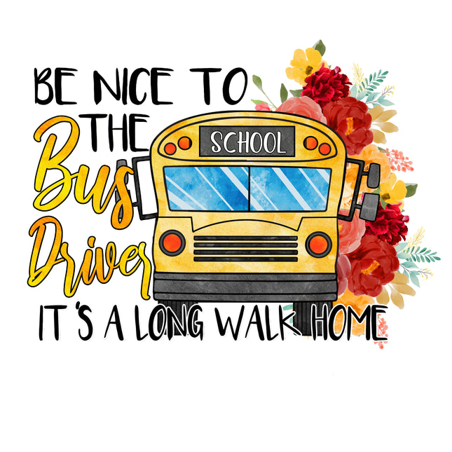 School Bus Driver 100% Cotton Fabric Panel Block G526