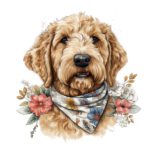 Goldendoodle 100% Cotton Fabric Panel Block | Quilting Sewing Square G935