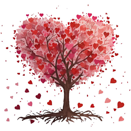 Tree of Hearts 100% Cotton Fabric Panel Block H295