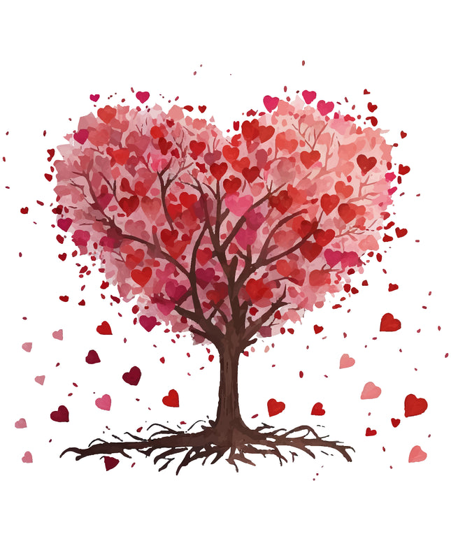 Tree of Hearts 100% Cotton Fabric Panel Block H295