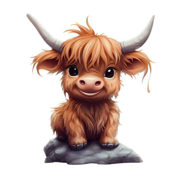 Baby Highland Cow 100% Cotton Fabric Panel Block Quilt Square H336