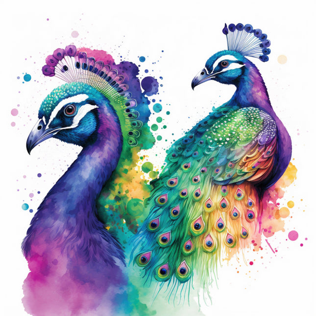 peacock fabric panel