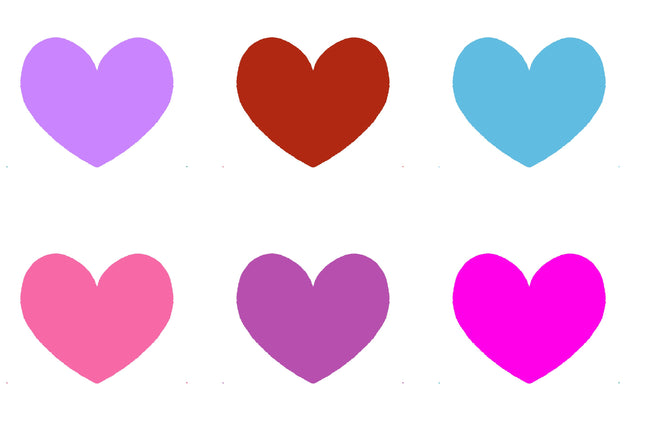 6 Piece 4"x4" Hearts 100% Cotton Fabric Panel Squares Quilting Blocks