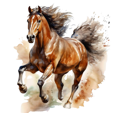 horse cotton fabric panel