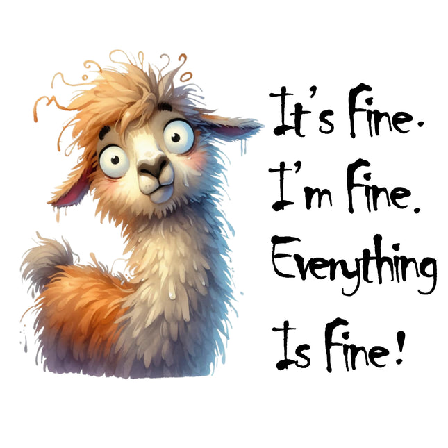 Humor Frazzled I'm Fine Everything's Fine 100% Cotton Fabric Panel Block IF8