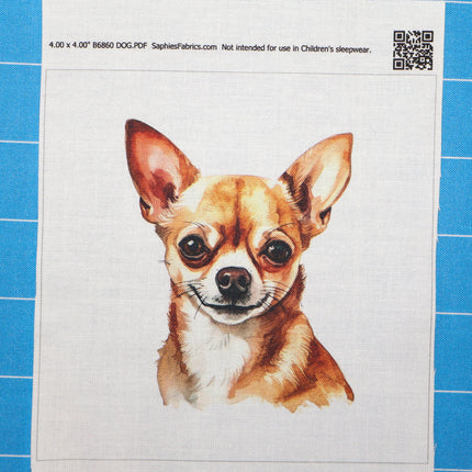 Fabric with a printed dog design