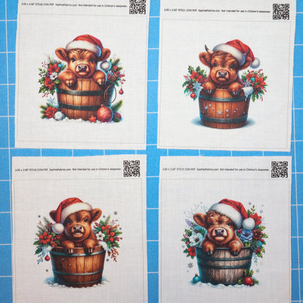 highland cow quilt blocks