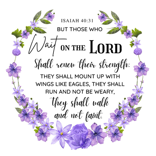 Isaiah 40:31 Bible Verse Scripture 100% Cotton Fabric Panel Block AC538