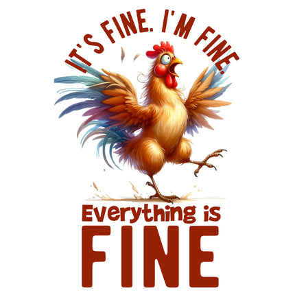 Humor Frazzled I'm Fine Everything's Fine 100% Cotton Fabric Panel Block IF10