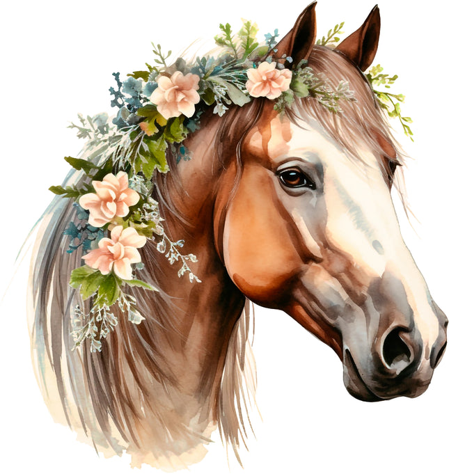 Boho Horse 100% Cotton Fabric Panel Block J146