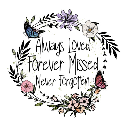 Memory Forever Missed Memoriam 100% Cotton Fabric Panel Block J439