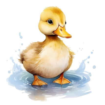 Duck Duckling 100% Cotton Fabric Panel Block Quilt Square J459