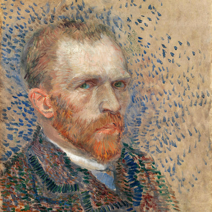 A 100% cotton fabric panel featuring a digitally printed self-portrait of Vincent Van Gogh.