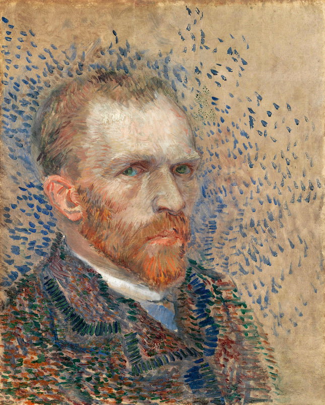 A 100% cotton fabric panel featuring a digitally printed self-portrait of Vincent Van Gogh.