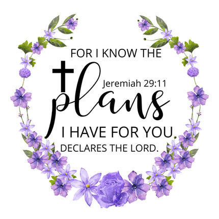 Jeremiah 29:11 Bible Verse Scripture 100% Cotton Fabric Panel Block AC531