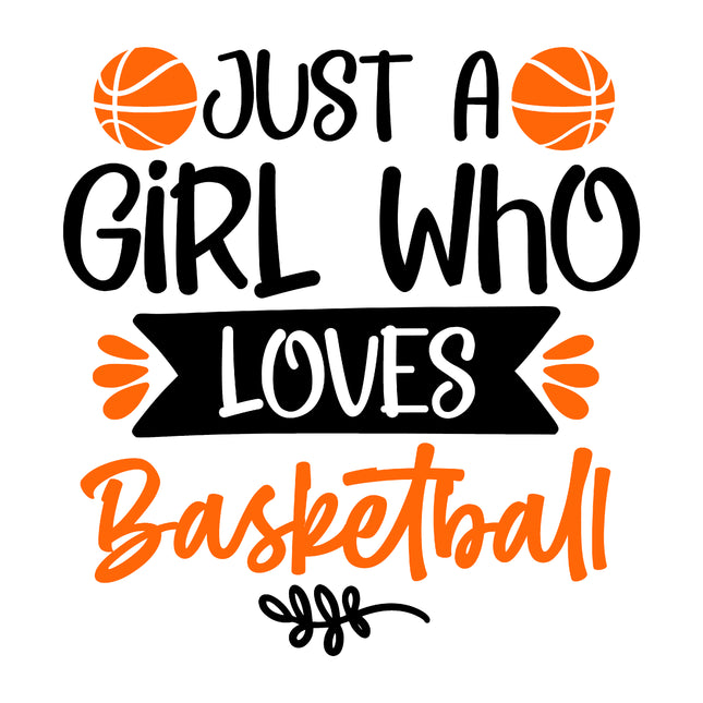Girl Who Loves Basketball 100% Cotton Fabric Panel Block A183