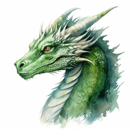Green dragon fabric panel